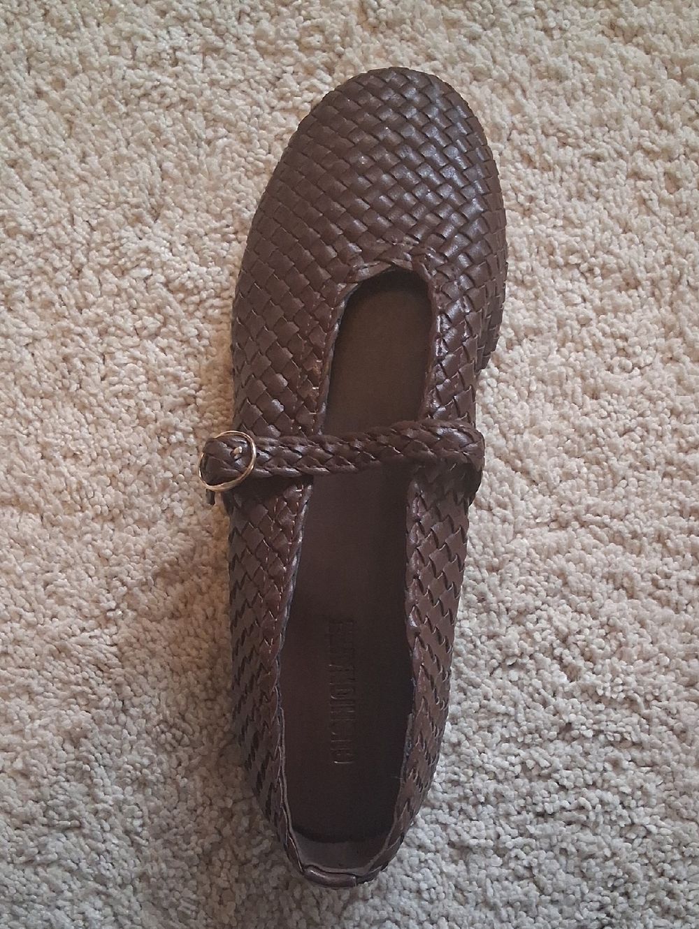 Woven Mary Jane Flat in Brown - Women's Loafer
